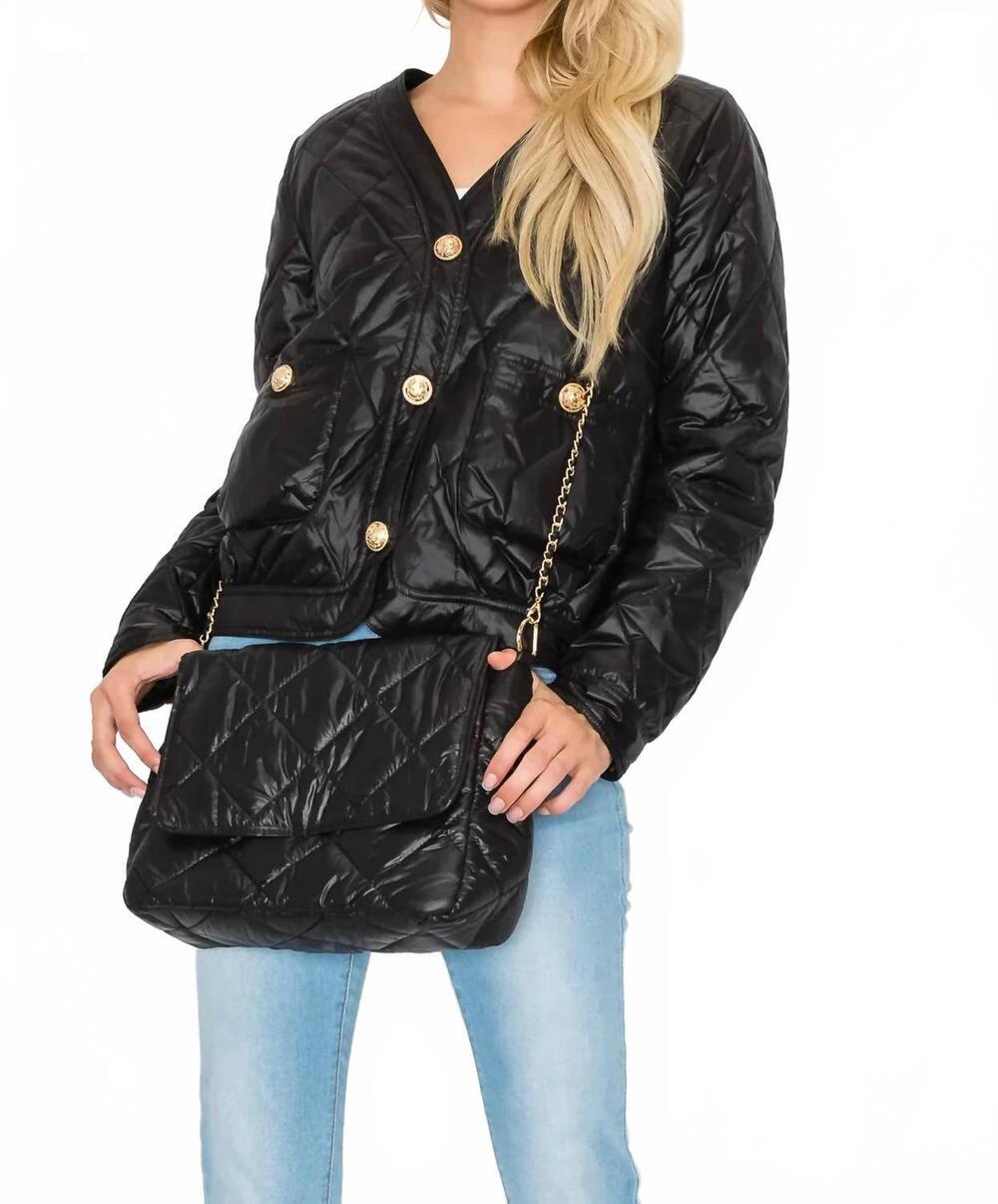 NEW JOH johya puffer jacket & matching crossbody bag in black